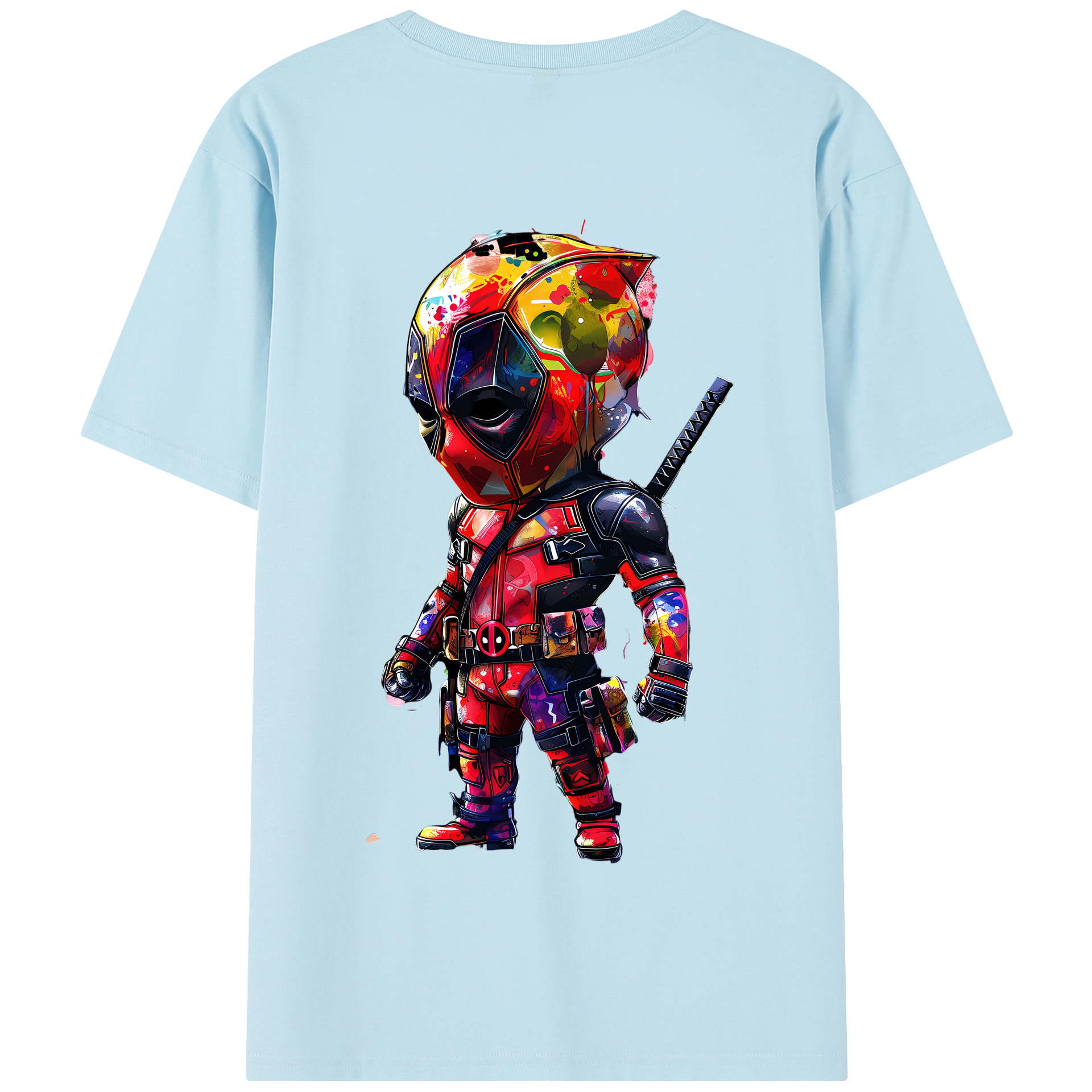 （画像用） Deadpool デッドプール 綿100％半袖Tシャツ（背面プリント）